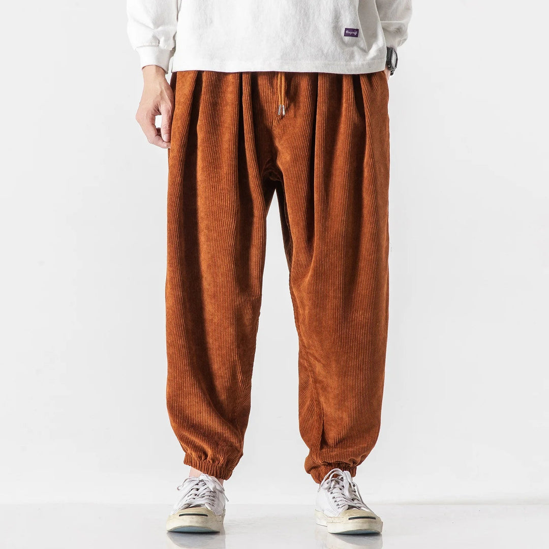 Wide-Wale Corduroy-Look Trousers