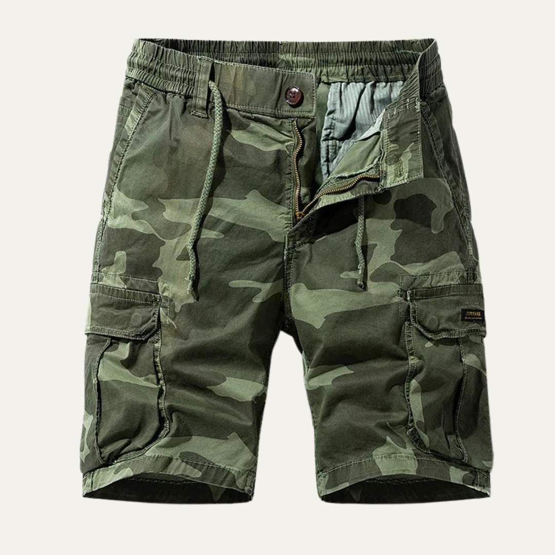 Multi-Pocket Camo Cargo Shorts