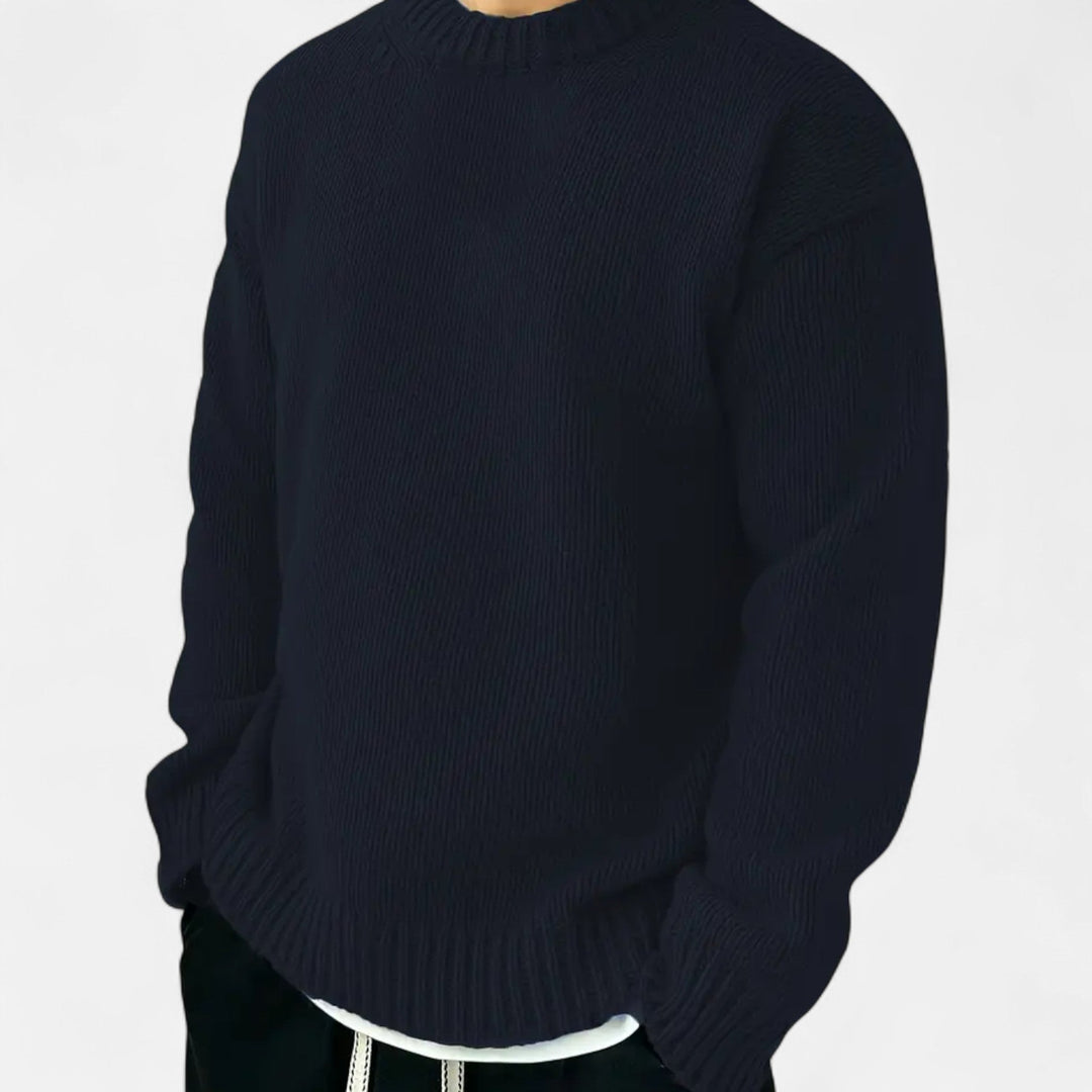 Men’s Wool-woven-knit Crew Neck Jumper