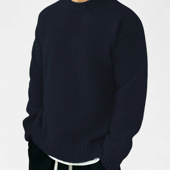 Men’s Wool-woven-knit Crew Neck Jumper