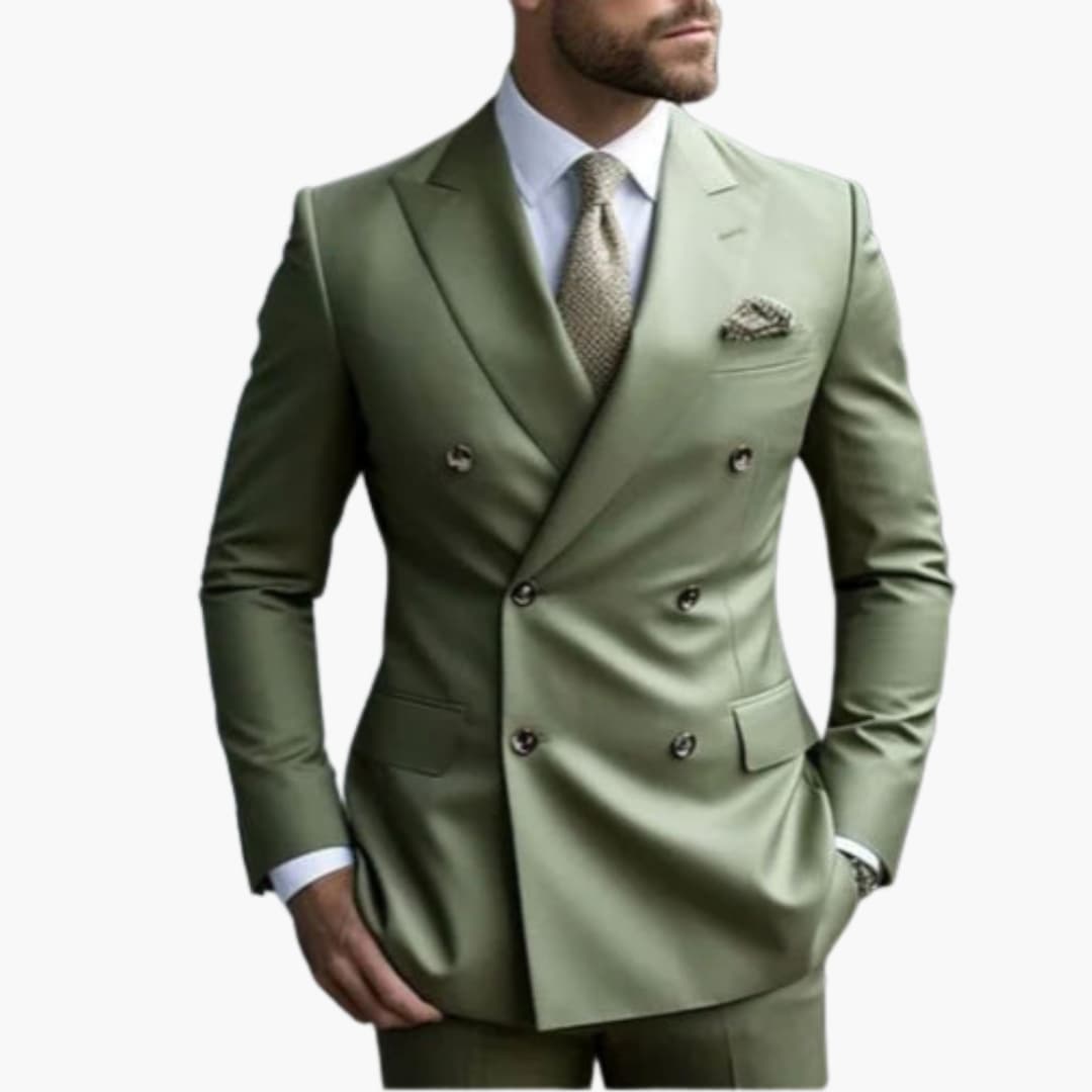 Double-Breasted Suit and Slim Trouser Set
