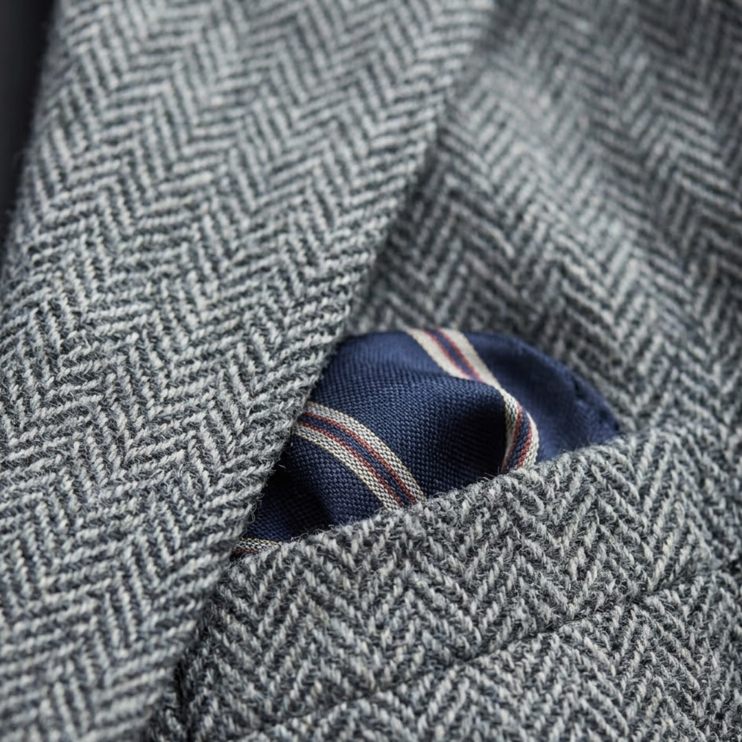 Herringbone Single Breasted Blazer