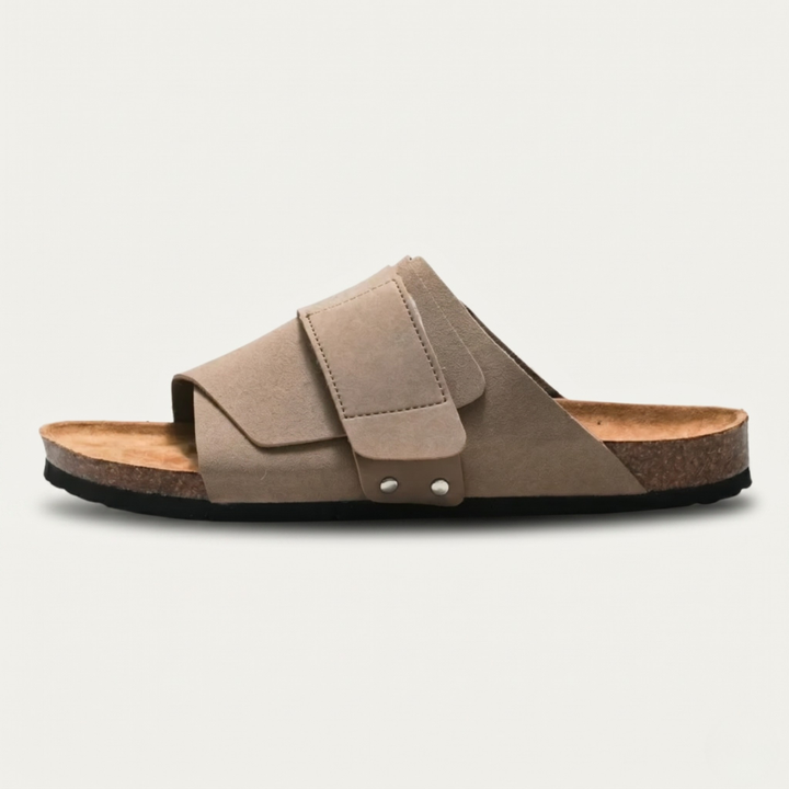 Cork-Effect Footbed Slide Sandals