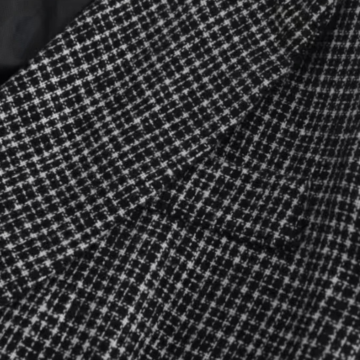 Double Breasted Houndstooth Blazer
