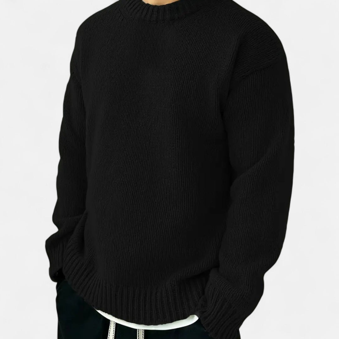 Men’s Wool-woven-knit Crew Neck Jumper