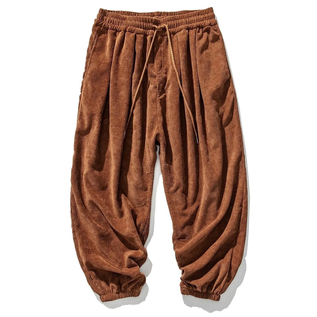 Wide-Wale Corduroy-Look Trousers
