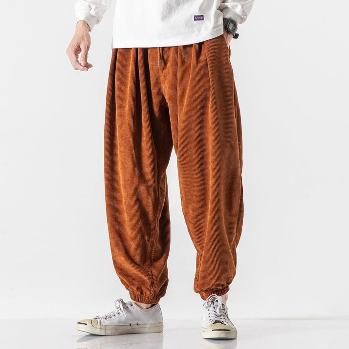 Wide-Wale Corduroy-Look Trousers