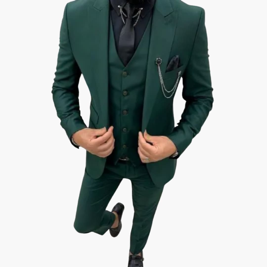 Slim Fit Three-Piece Suit Set
