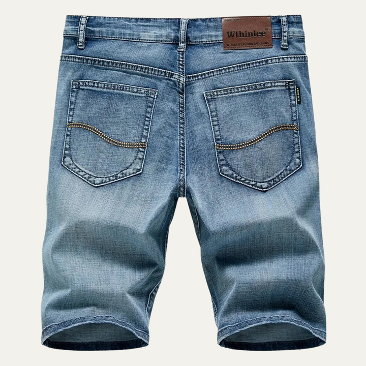 Straight Fit Denim Shorts