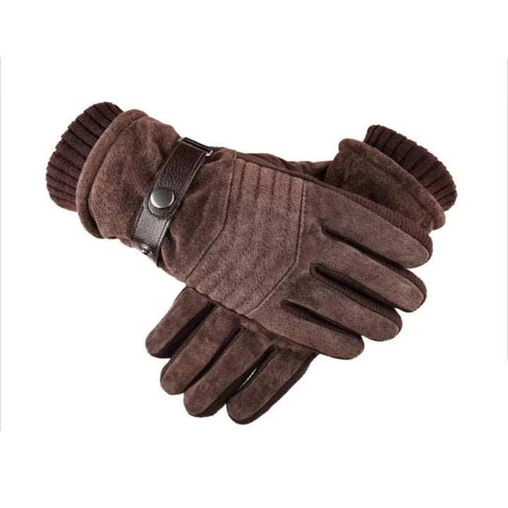 Touchscreen Winter Gloves with Leather-Look Strap