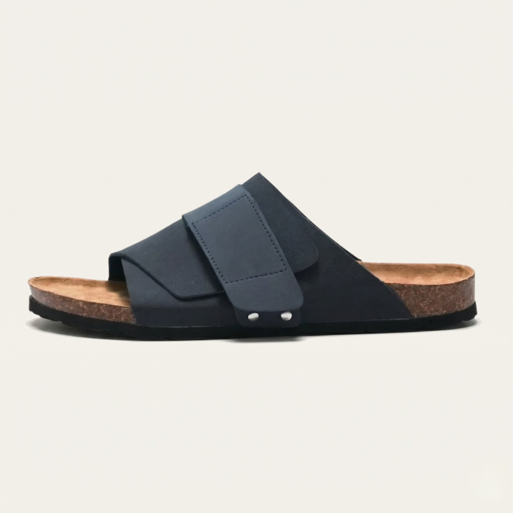 Cork-Effect Footbed Slide Sandals