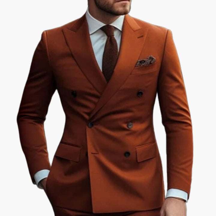 Double-Breasted Suit and Slim Trouser Set