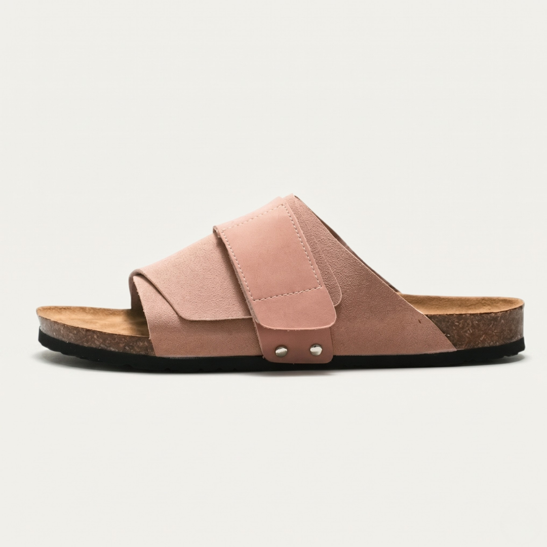 Cork-Effect Footbed Slide Sandals