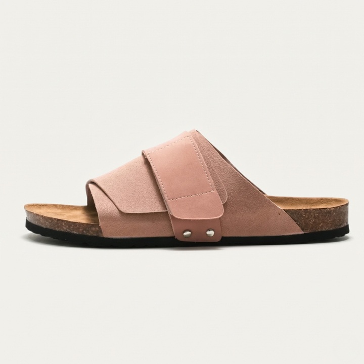 Cork-Effect Footbed Slide Sandals