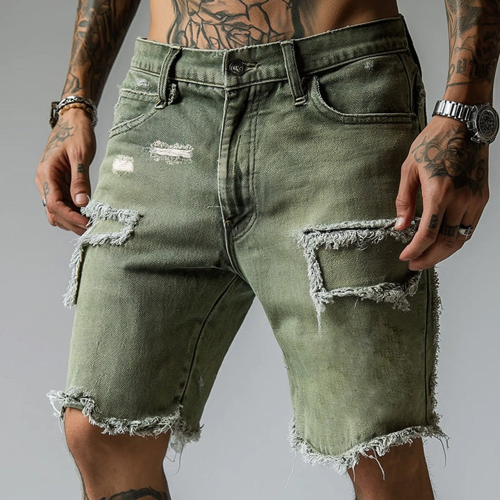 Frayed Hem Denim Shorts