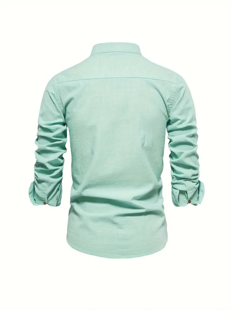 Stand Collar Button Front Shirt