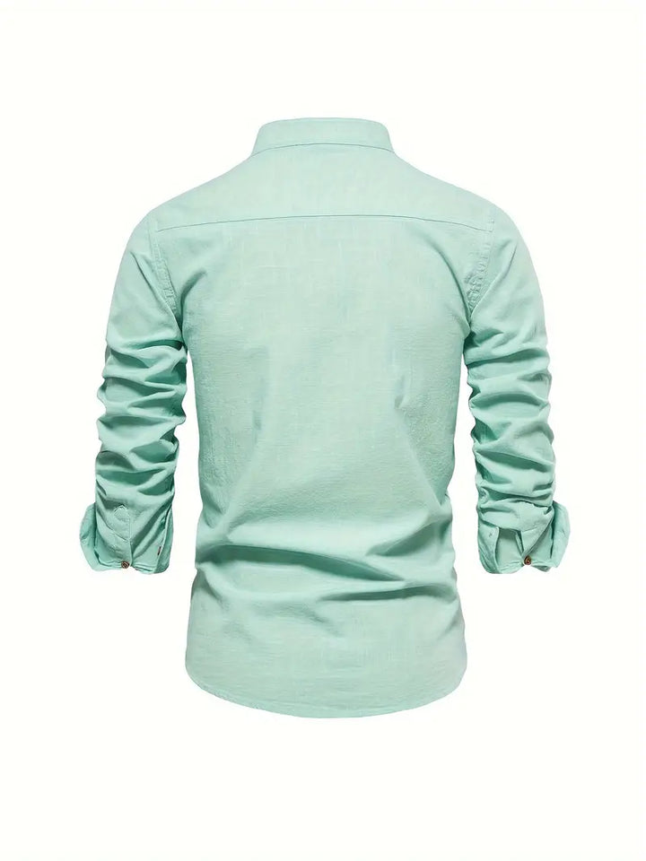 Stand Collar Button Front Shirt
