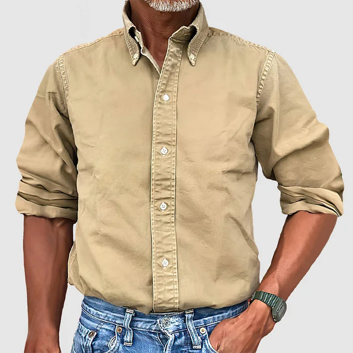 Vintage-Wash Half Sleeve Shirt