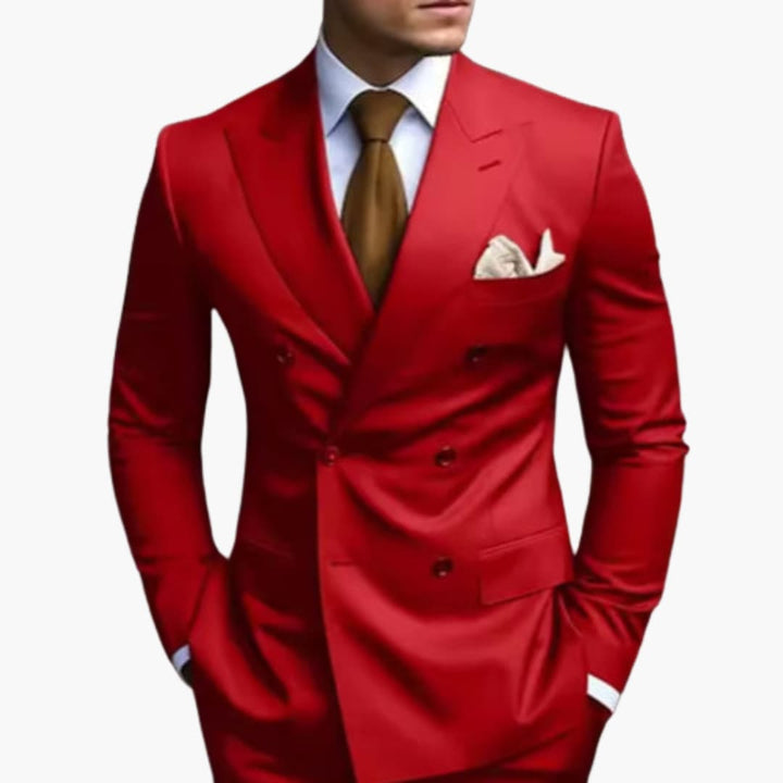 Double-Breasted Suit and Slim Trouser Set
