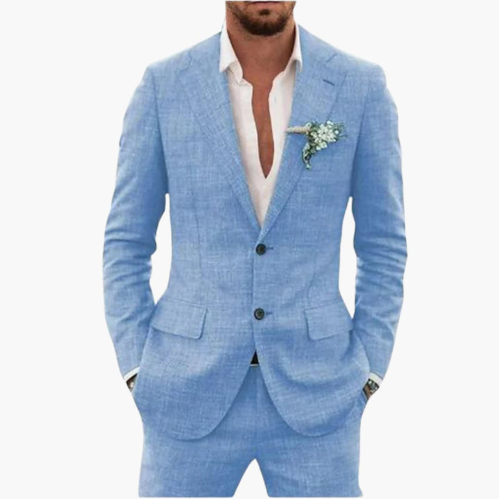 Linen-Look Blazer and Pants Set