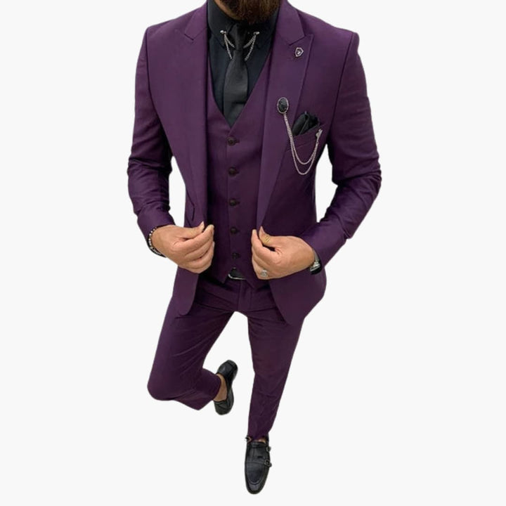 Slim Fit Three-Piece Suit Set