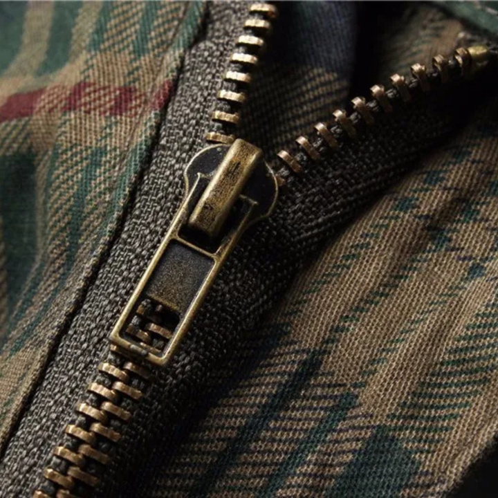 Plaid Multi-Pocket Cargo Shorts