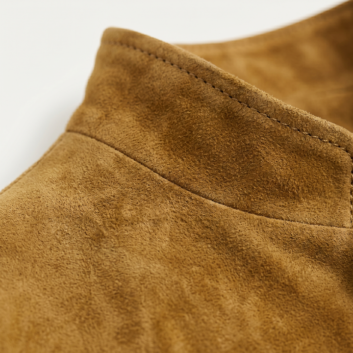 Suede-Look Single Breasted Blazer