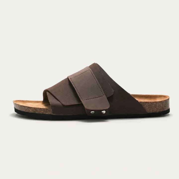 Cork-Effect Footbed Slide Sandals