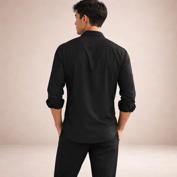 Linen-Look Button-Front Shirt and Trousers Set