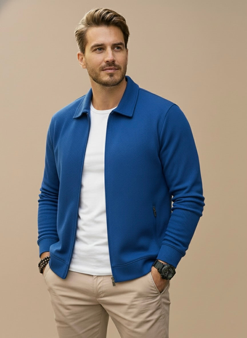 Men’s Stand Collar Zip Cardigan