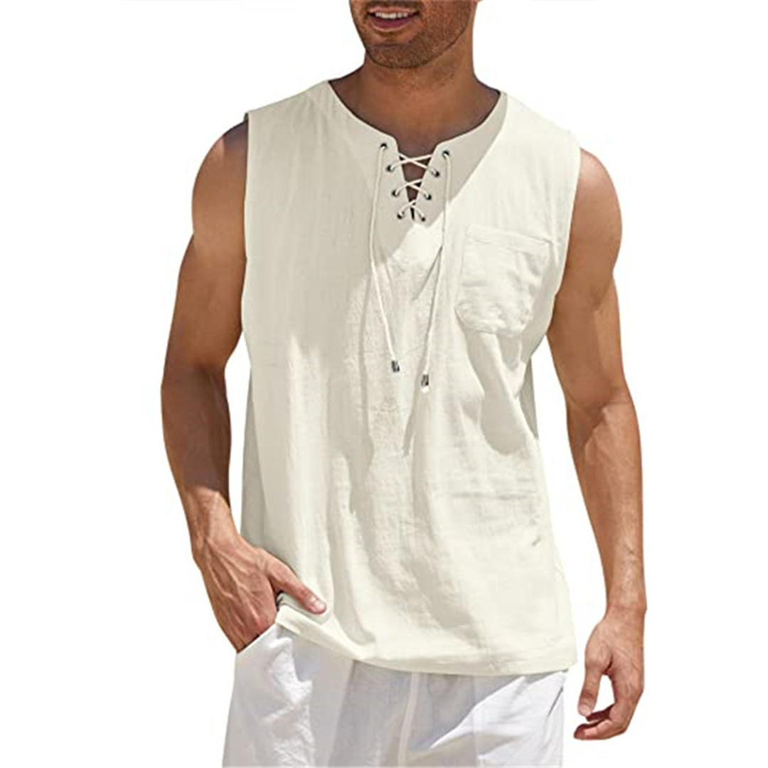 Sleeveless Drawstring Summer Top