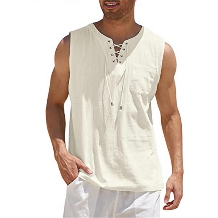 Sleeveless Drawstring Summer Top
