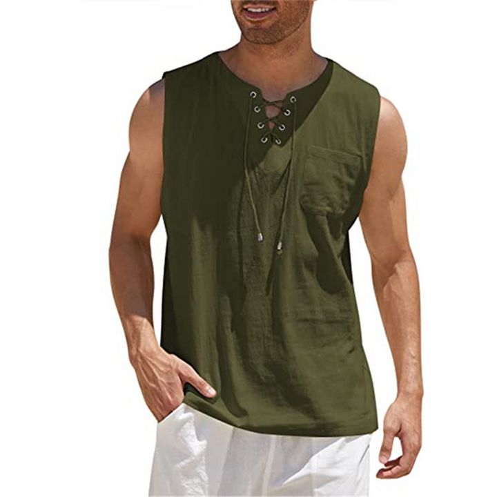 Sleeveless Drawstring Summer Top