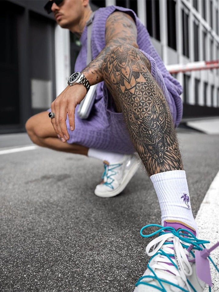 Open-Weave Sleeveless Top and Shorts Set