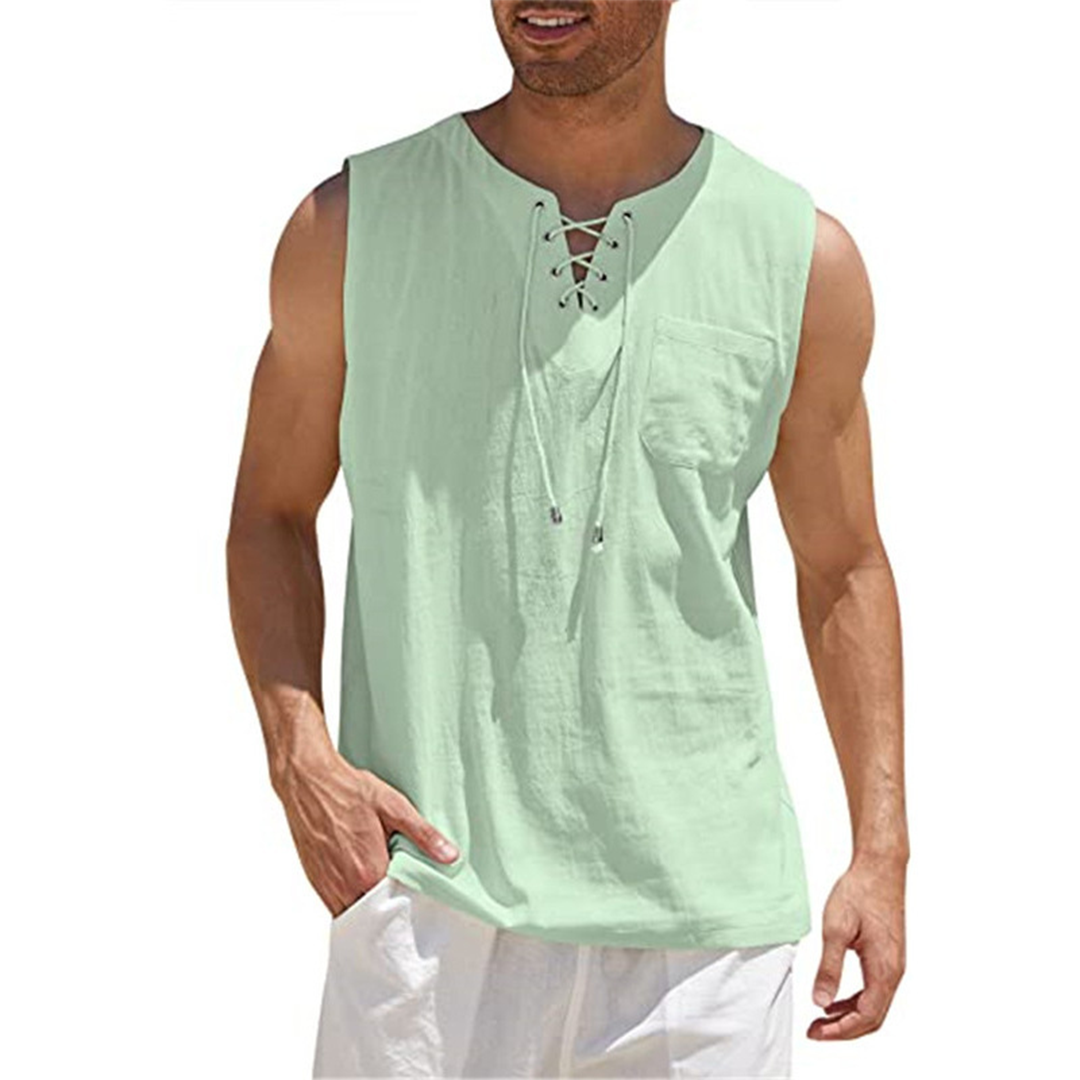 Sleeveless Drawstring Summer Top