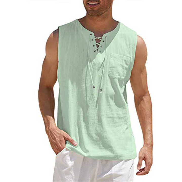 Sleeveless Drawstring Summer Top