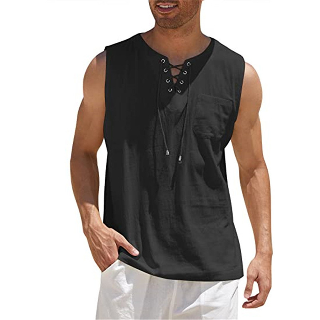 Sleeveless Drawstring Summer Top