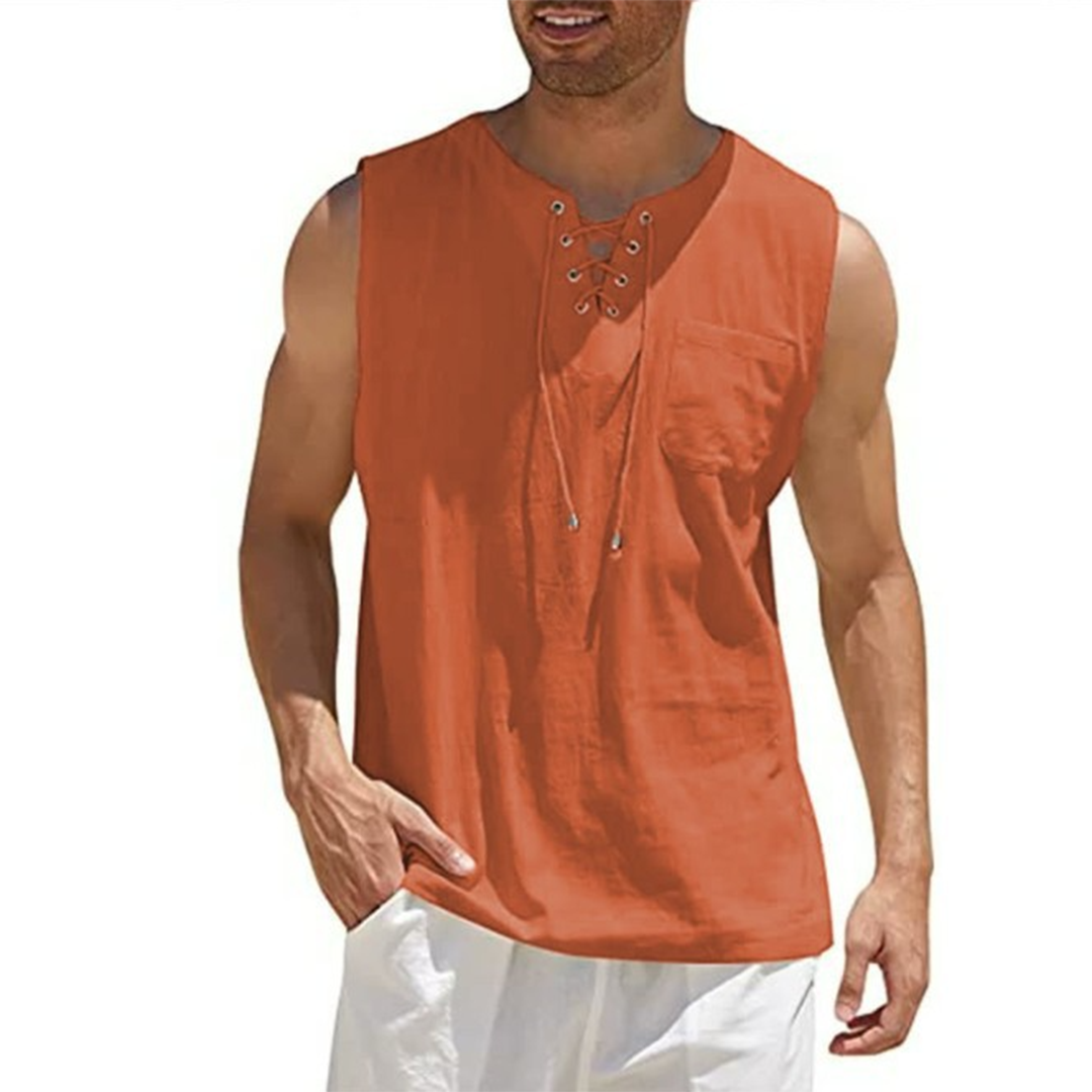 Sleeveless Drawstring Summer Top