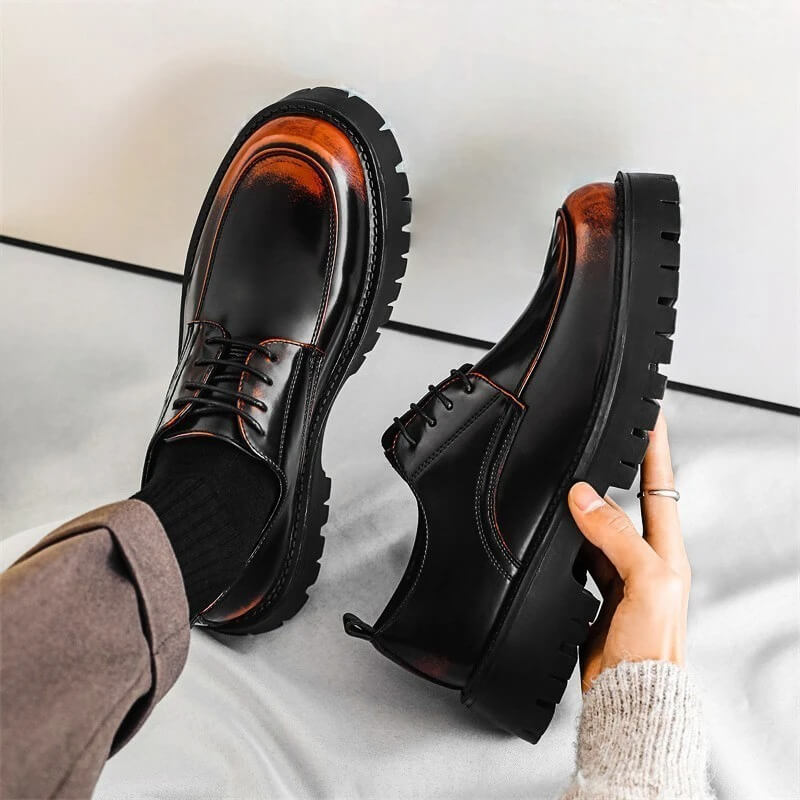 Gradient Leather-Look Dress Shoes