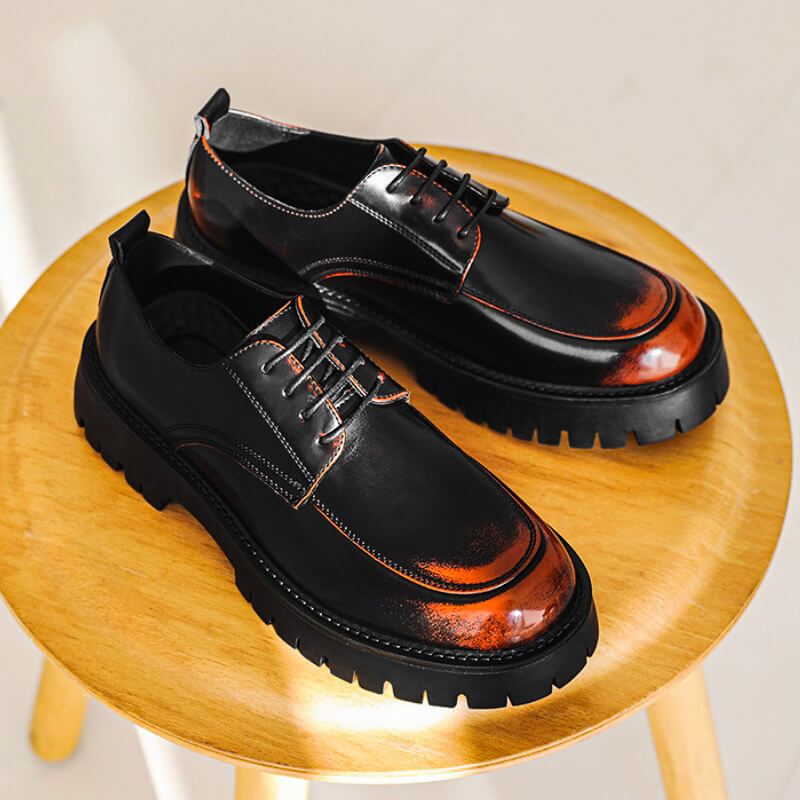 Gradient Leather-Look Dress Shoes