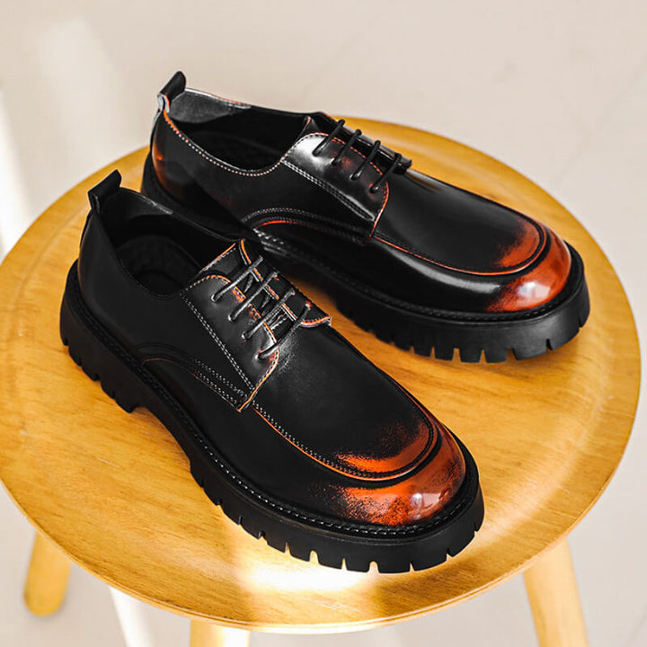 Gradient Leather-Look Dress Shoes