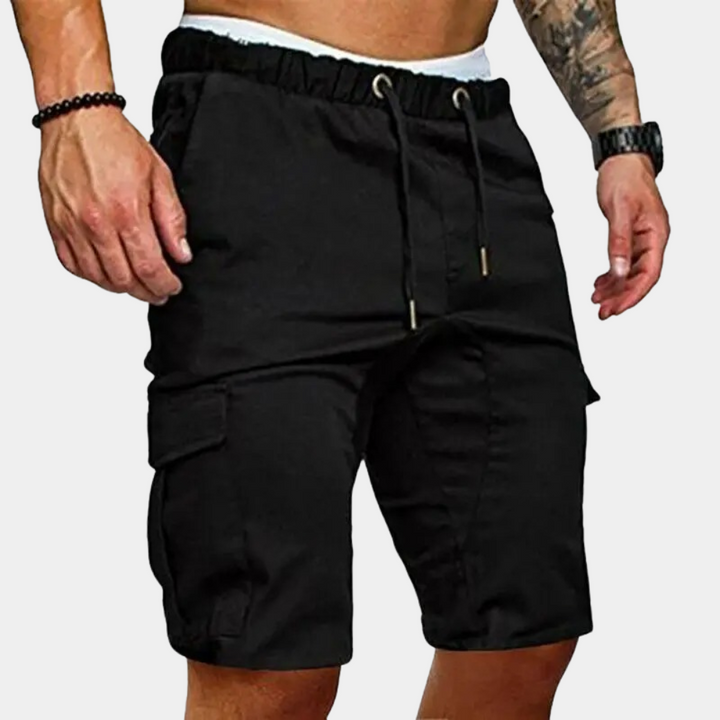 Linen-Look Cargo Drawstring Shorts