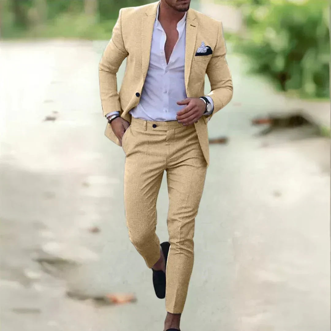 Slim Fit Two-Piece Suit Set