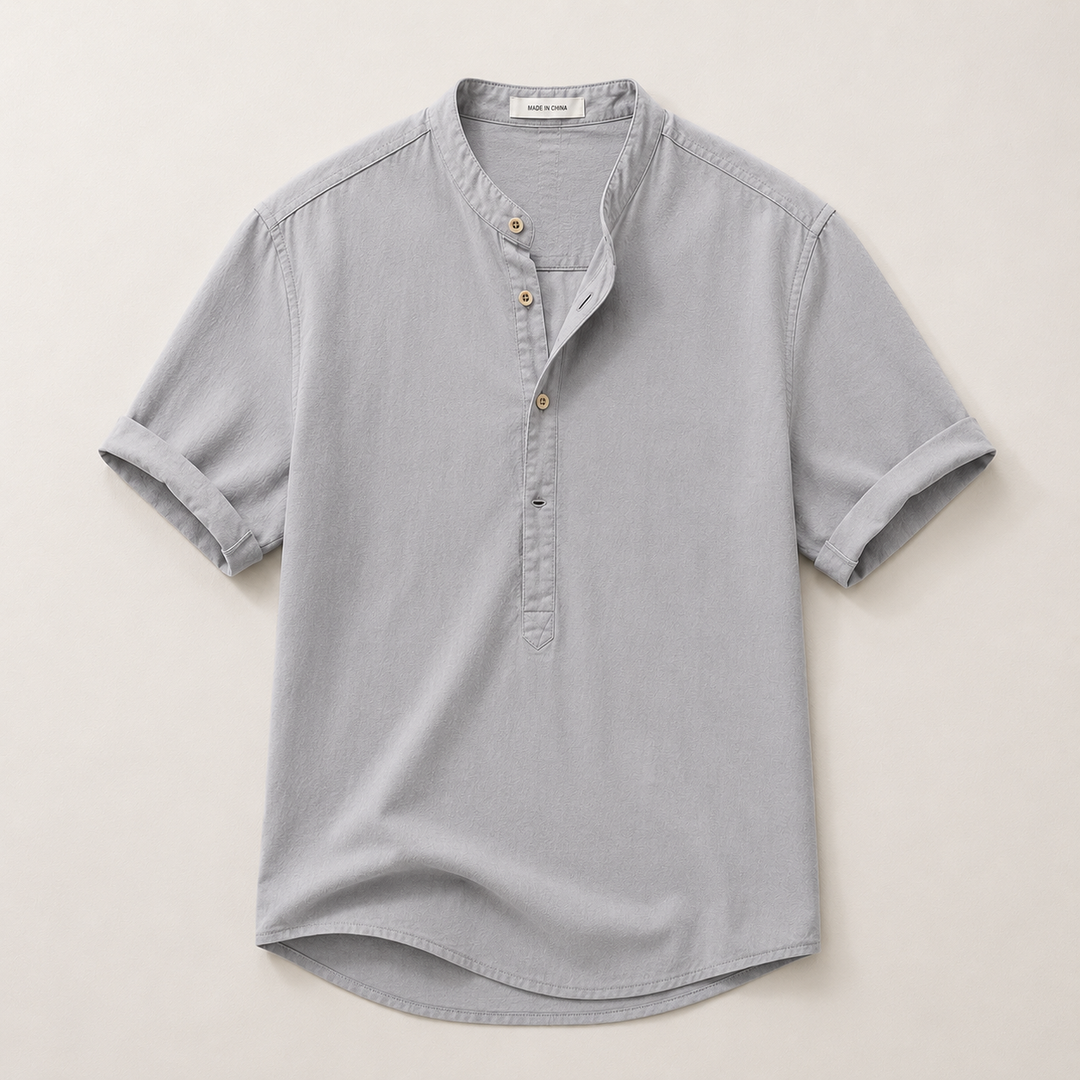 Short Sleeve Summer Linen-Look Shirt