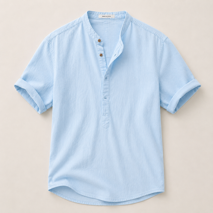 Short Sleeve Summer Linen-Look Shirt