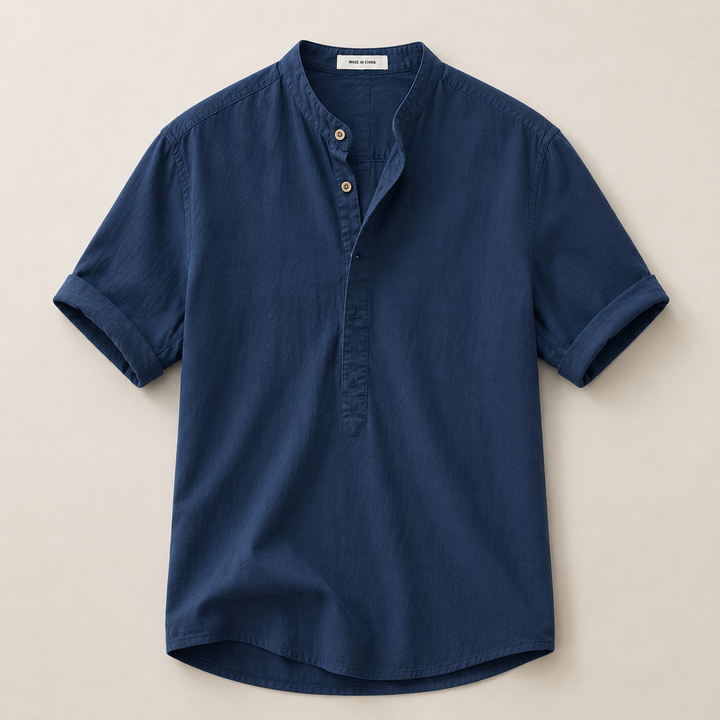 Short Sleeve Summer Linen-Look Shirt