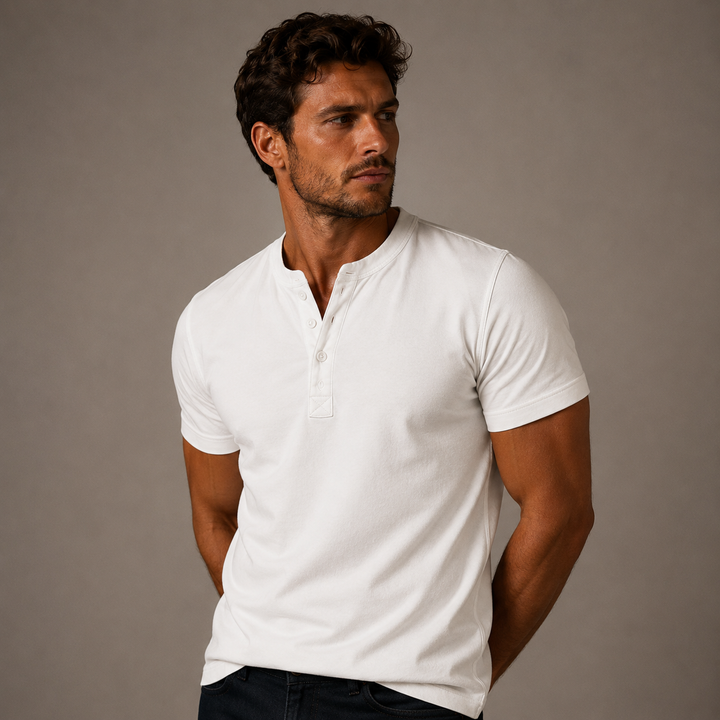 Casual Henley Summer Polo Shirt