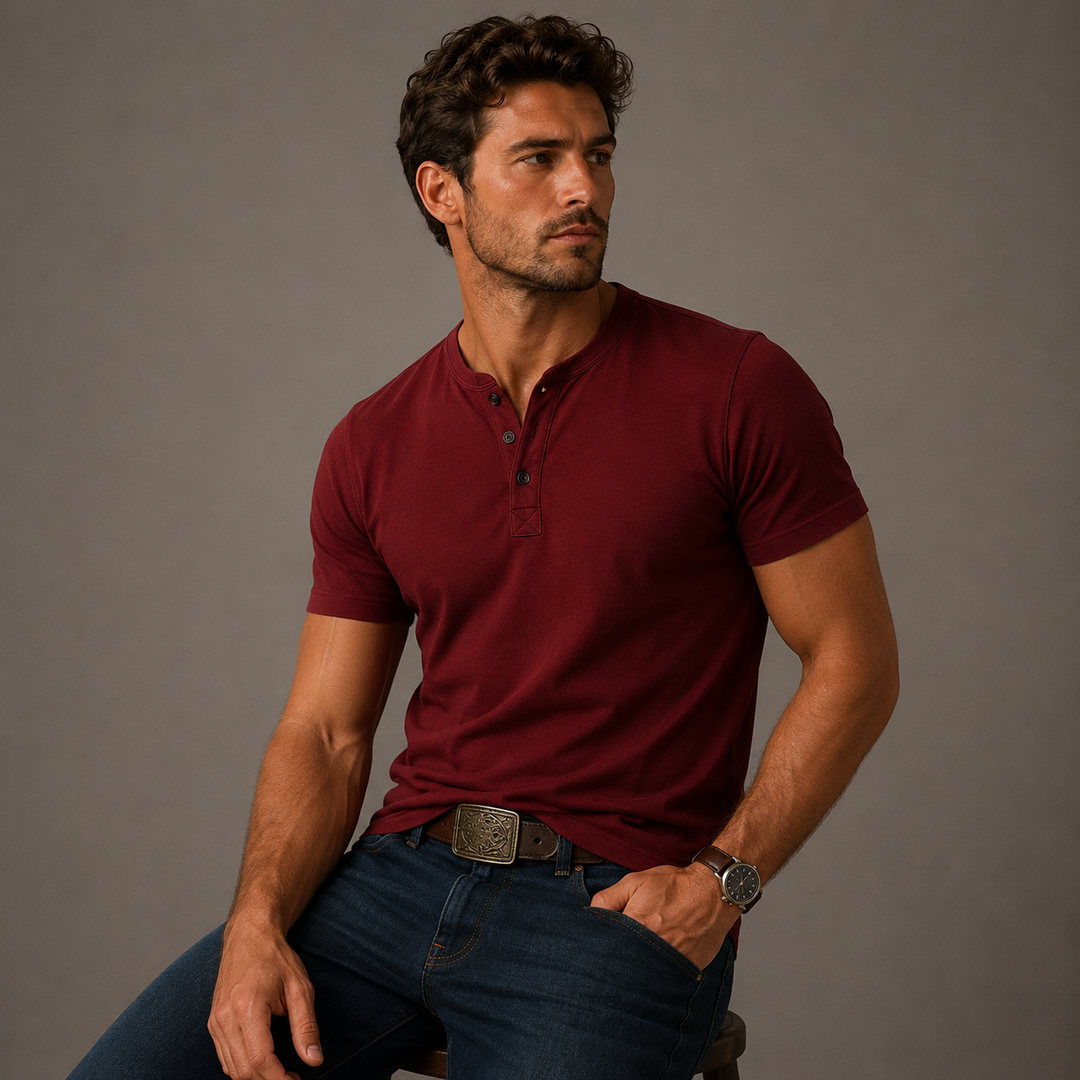 Casual Henley Summer Polo Shirt