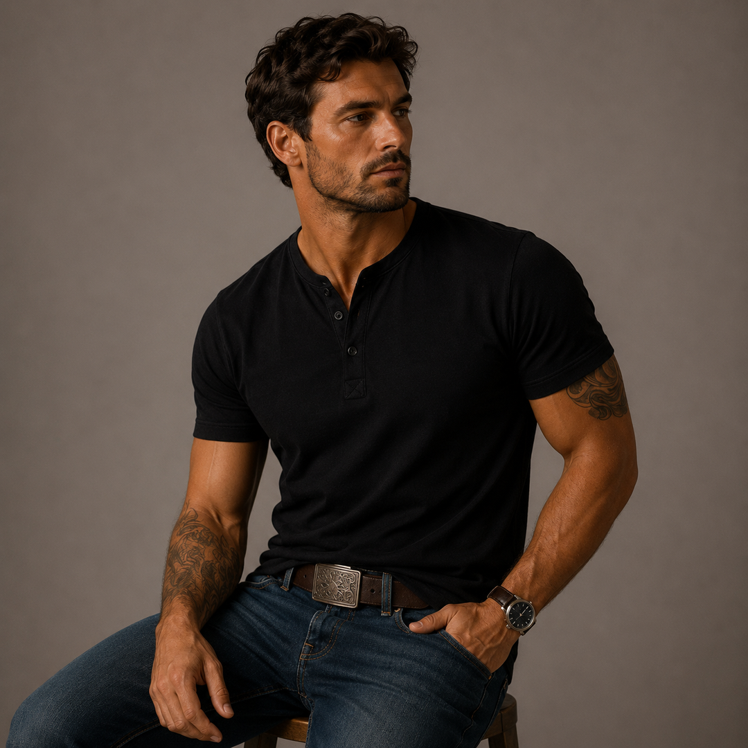 Casual Henley Summer Polo Shirt