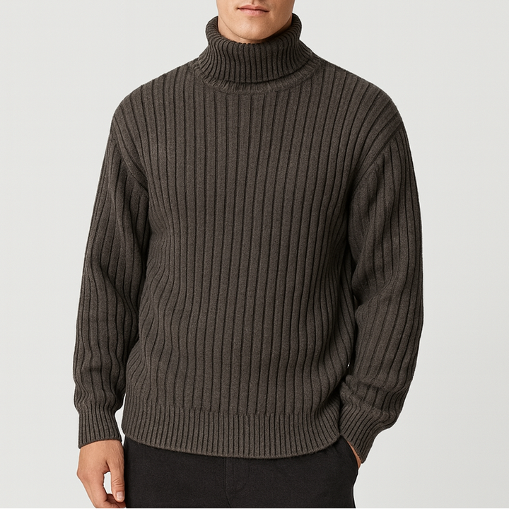 Men’s Ribbed Knit Turtleneck Sweater